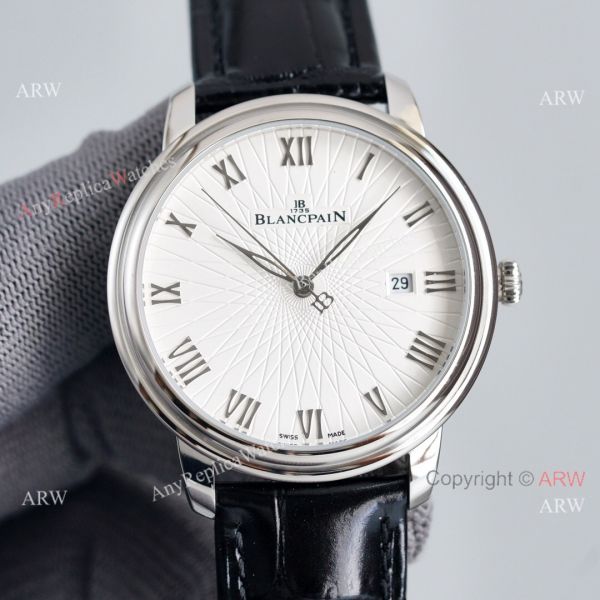 Replica Blancpain Villeret White Dial Leather Strap 40MM Watch With Roman Markers Replica Blancpain Villeret White Dial Leather Strap 40MM Watch With Roman Markers