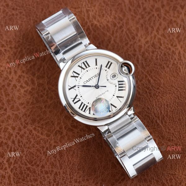 Copy Balloon Blue Cartier Silver Face 42mm Stainless Steel Strap Watch Copy Balloon Blue Cartier Silver Face 42mm Stainless Steel Strap Watch