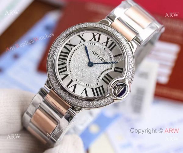 Copy Cartier Balloon Blue 2-Tone Rose Gold Strap Diamond Bezel White Dial Watch Copy Cartier Balloon Blue 2-Tone Rose Gold Strap Diamond Bezel White Dial Watch