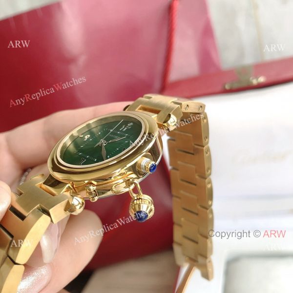 2022 New Copy Cartier Pasha Middle East Limited Edition All Gold Olive Green Dial Watch 2022 New Copy Cartier Pasha Middle East Limited Edition All Gold Olive Green Dial Watch