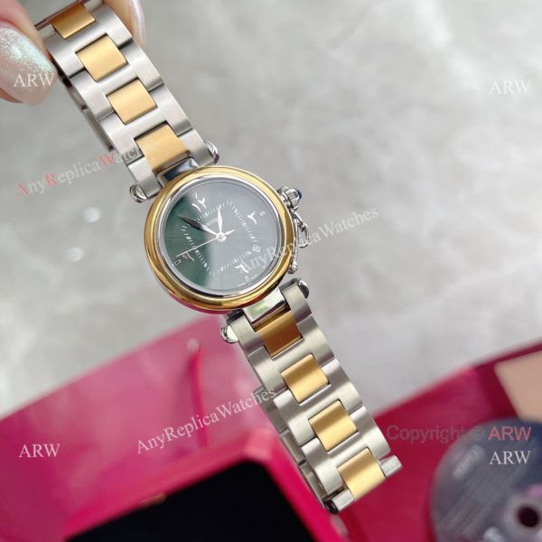 Replica Cartier Pasha Deep Green Dial 2-Tone Gold Watch With Arabic Markers Replica Cartier Pasha Deep Green Dial 2-Tone Gold Watch With Arabic Markers