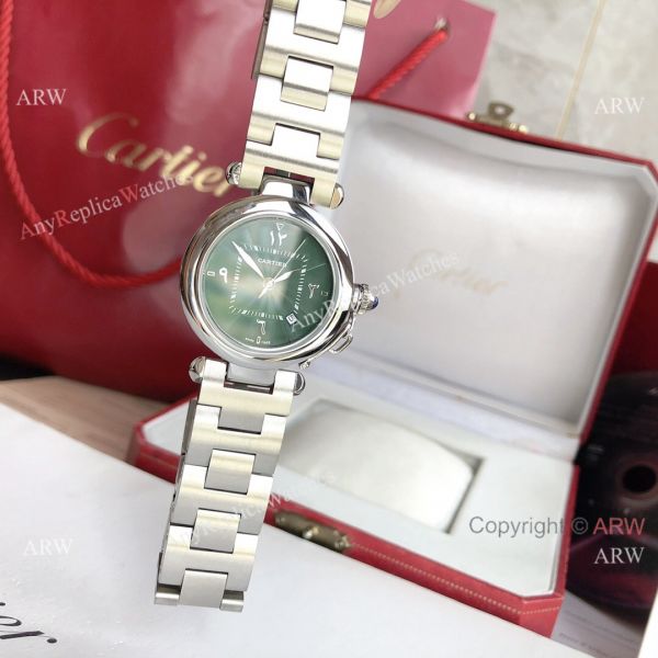 2022 New Copy Cartier Pasha Middle East Limited Edition Stainless Steel Olive Green Dial Watch 2022 New Copy Cartier Pasha Middle East Limited Edition Stainless Steel Olive Green Dial Watch