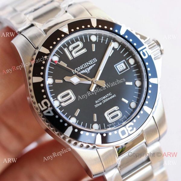 Swiss Replica Longines Hydro conquest L3.742.4 TWF Watch Stainless Steel Black Dial Swiss Replica Longines Hydro conquest L3.742.4 TWF Watch Stainless Steel Black Dial
