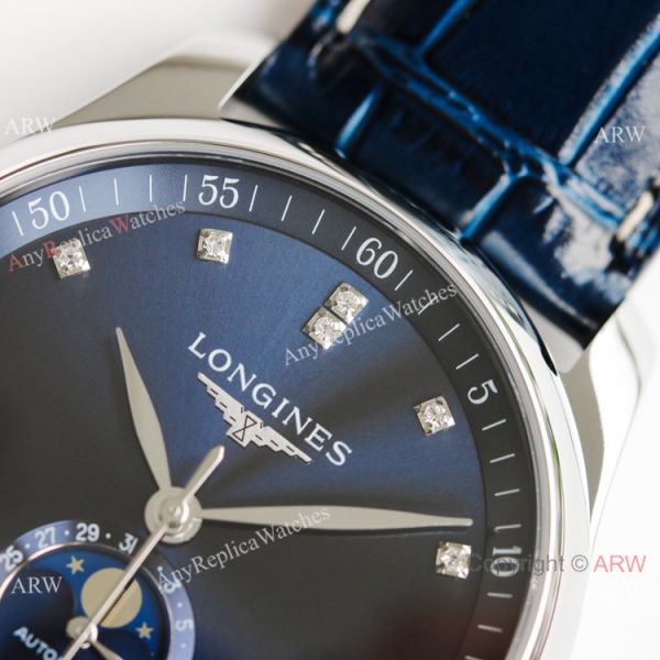 (GF) Swiss Copy Longines Master Bucherer Blue Moonphase dial Watch Leather Strap 40mm (GF) Swiss Copy Longines Master Bucherer Blue Moonphase dial Watch Leather Strap 40mm