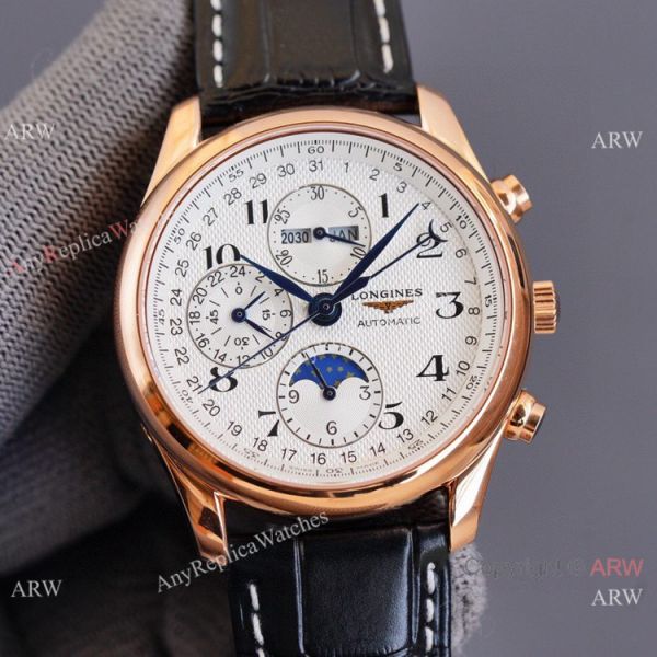 Swiss Quality Longines Master Moon Phase Watch Citizen Rose Gold White Dial 40mm Swiss Quality Longines Master Moon Phase Watch Citizen Rose Gold White Dial 40mm