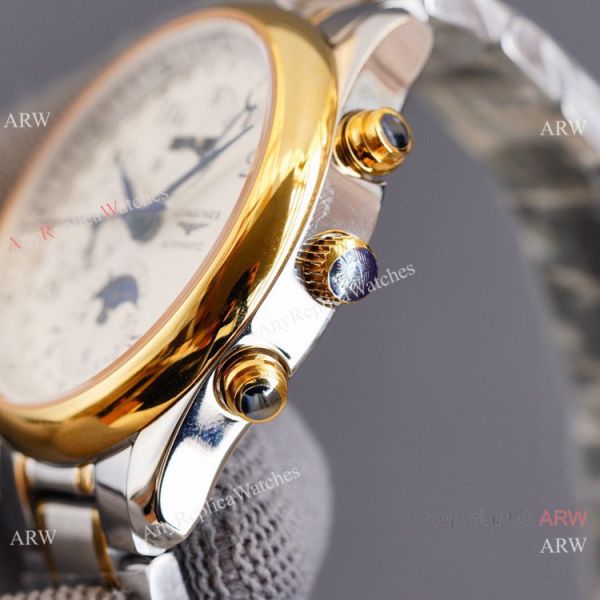 Swiss Quality Longines Master Moon Phase Watch Citizen Movement Two Tone Case Swiss Quality Longines Master Moon Phase Watch Citizen Movement Two Tone Case