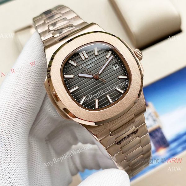 Swiss Quality Patek Philippe Nautilus Citizen 8215 Rose Gold Blue Replica Watches Swiss Quality Patek Philippe Nautilus Citizen 8215 Rose Gold Blue Replica Watches