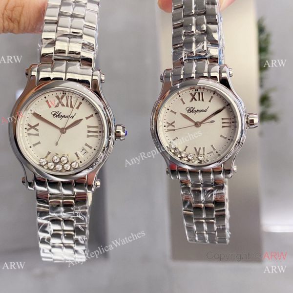 Replica Chopard Couple Watch Happy Sport Olive Green Dial Silver Case Replica Chopard Couple Watch Happy Sport Olive Green Dial Silver Case