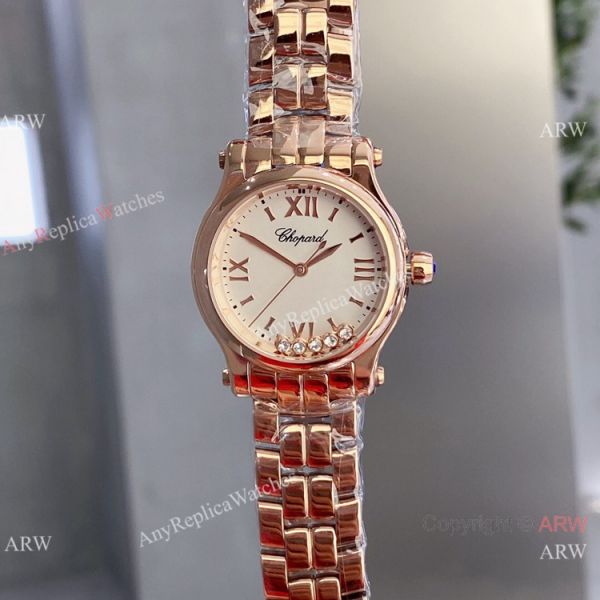 Copy Chopard Happy Sport 30mm Lady Watch Rose Gold White Dial Copy Chopard Happy Sport 30mm Lady Watch Rose Gold White Dial