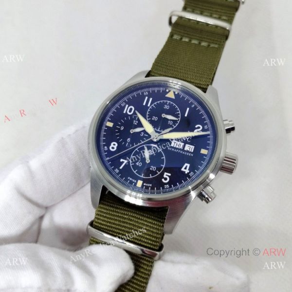 New Copy IWC Pilots 43mm Green Nylon Strap Watch Automatic New Copy IWC Pilots 43mm Green Nylon Strap Watch Automatic