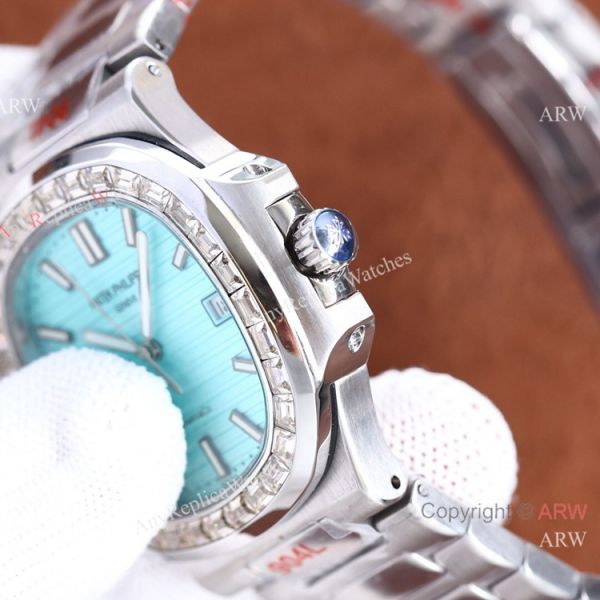 Swiss Quality Patek Philippe Nautilus Olive Green Dial Diamond Watch 8215 Citizen Swiss Quality Patek Philippe Nautilus Olive Green Dial Diamond Watch 8215 Citizen