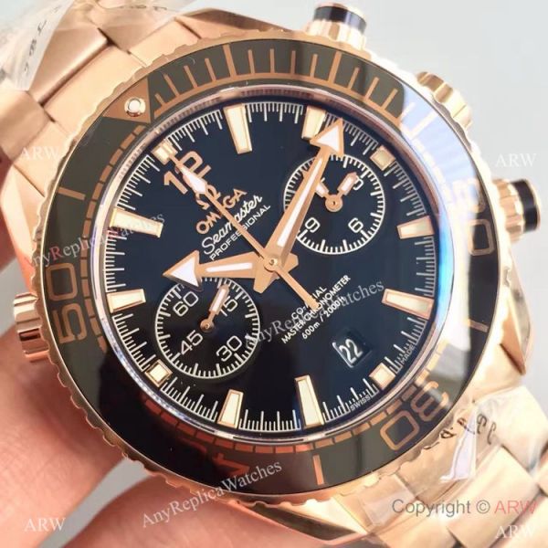 (OM)New Copy Swiss Omega Seamaster 9901 Watch Rose Gold Black Face (OM)New Copy Swiss Omega Seamaster 9901 Watch Rose Gold Black Face
