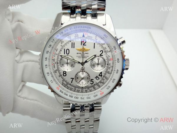 Breitling chronometer Navitimer Silver Dial Replica Watch 42mm or 46mm XL Breitling chronometer Navitimer Silver Dial Replica Watch 42mm or 46mm XL