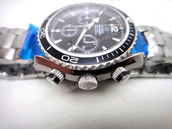 Omega Seamaster Planet Ocean Replica Watch Stainless Steel Black Chrono Dial Omega Seamaster Planet Ocean Replica Watch Stainless Steel Black Chrono Dial