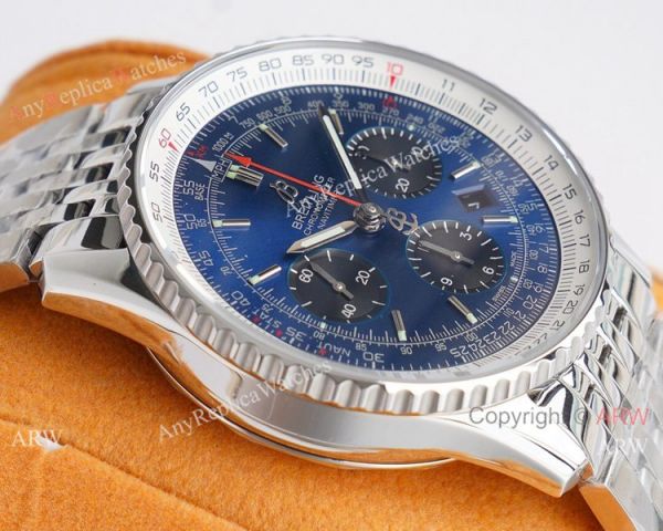 Super Clone Breitling Navitimer 01 Valjoux 7750 Watch Stainless Steel Blue Dial Super Clone Breitling Navitimer 01 Valjoux 7750 Watch Stainless Steel Blue Dial
