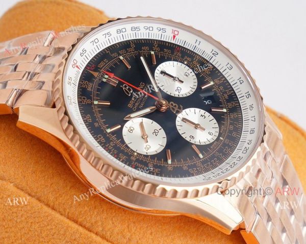 Super Clone Breitling Rose Gold Navitimer 01 Watch Valjoux7750 Movement Super Clone Breitling Rose Gold Navitimer 01 Watch Valjoux7750 Movement