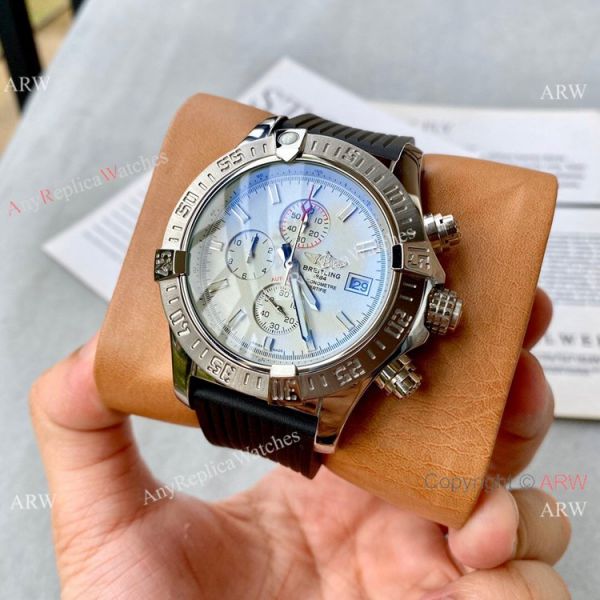 Best Copy Breitling Super Avenger II Watch White Dial Leather Band Best Copy Breitling Super Avenger II Watch White Dial Leather Band