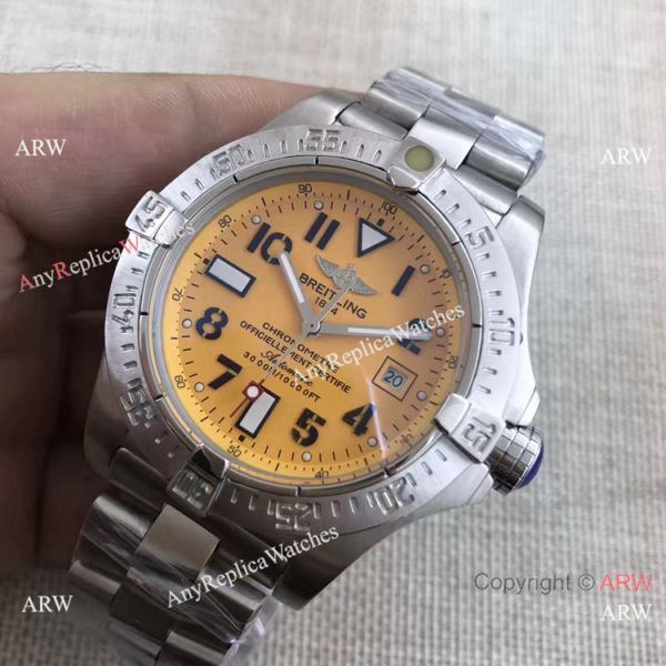 NEW Style Replica Breitling Avenger II Seawolf Orange Dial Silver Steel Watch NEW Style Replica Breitling Avenger II Seawolf Orange Dial Silver Steel Watch