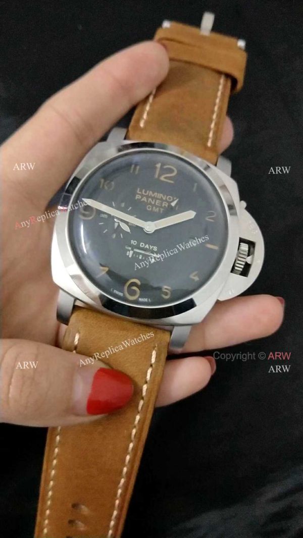 PANERAI LUMINOR 10 DAYS GMT STAINLESS STEEL BLACK DIAL WATCH AAA REPLICA PANERAI LUMINOR 10 DAYS GMT STAINLESS STEEL BLACK DIAL WATCH AAA REPLICA