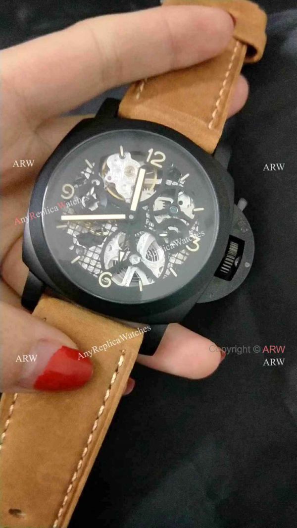 Panerai Radiomir Tourbillon GMT Skeleton PAM348 Watch Black Case Best Copy Panerai Radiomir Tourbillon GMT Skeleton PAM348 Watch Black Case Best Copy