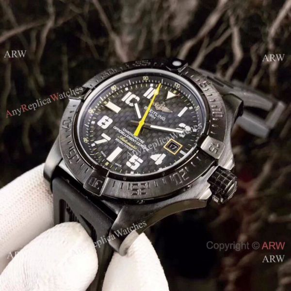 2019 Replica Breitling Avenger II Seawolf Watch Black Case Carbon Fiber dial 2019 Replica Breitling Avenger II Seawolf Watch Black Case Carbon Fiber dial