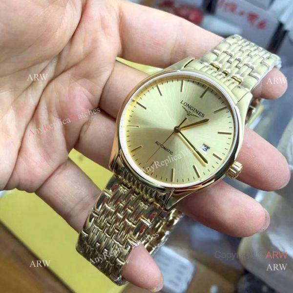 Swiss Replica Longines 39mm Watch All Gold Sapphire crystal Swiss Replica Longines 39mm Watch All Gold Sapphire crystal
