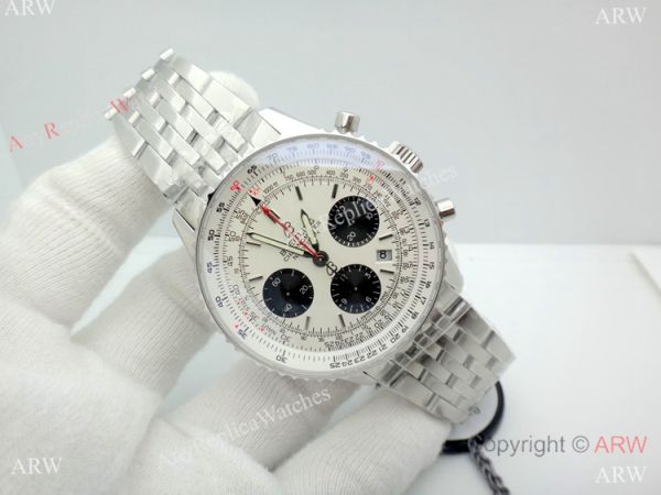 SWISS GRADE Breitling Navitimer 7750 Replica Watch SS Black Sub-dials SWISS GRADE Breitling Navitimer 7750 Replica Watch SS Black Sub-dials