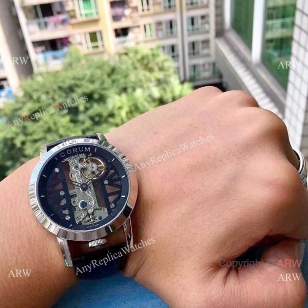 Replica Corum Skeleton Golden Bridge SS White Watch AAA Quality Replica Corum Skeleton Golden Bridge SS White Watch AAA Quality