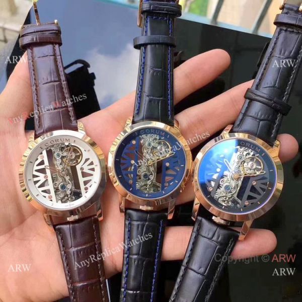 Corum Skeleton Golden Bridge Rose Gold Black Leather Strap Watch Corum Skeleton Golden Bridge Rose Gold Black Leather Strap Watch