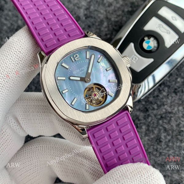Copy Replica Patek Philippe Tourbillon Women Watch SS MOP Dial Copy Replica Patek Philippe Tourbillon Women Watch SS MOP Dial