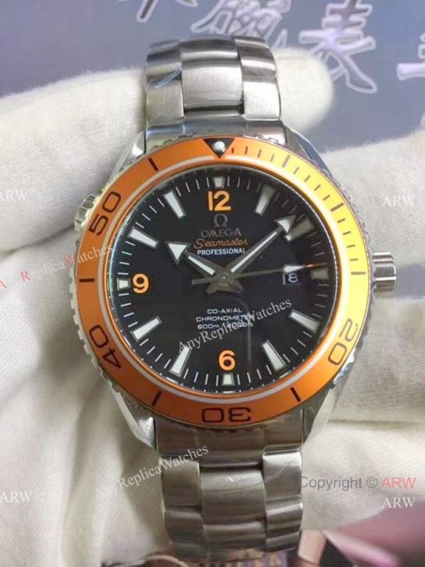 Low Prcie Omega Watch Replica Seamaster with Black Orange Bezel Low Prcie Omega Watch Replica Seamaster with Black Orange Bezel