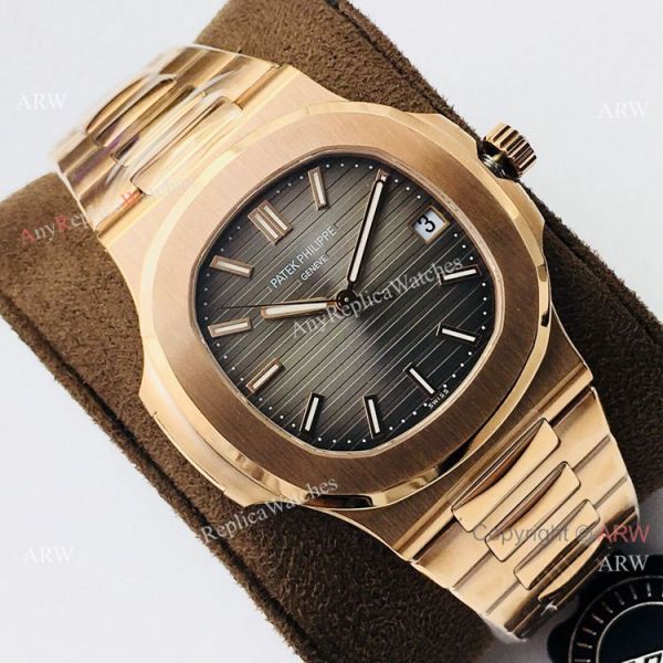 PPF V4 Patek Philippe Nautilus Gray Dial Rose Gold Watch Swiss Grade 1 PPF V4 Patek Philippe Nautilus Gray Dial Rose Gold Watch Swiss Grade 1