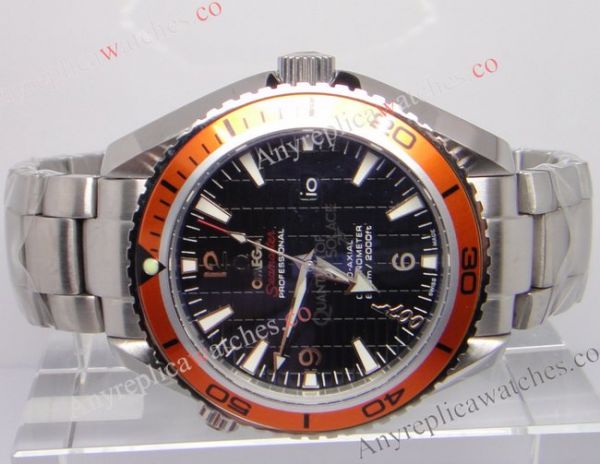 Replica Omega Watches Seamaster Planet Ocean 007 Watch with Orange Bezel Replica Omega Watches Seamaster Planet Ocean 007 Watch with Orange Bezel