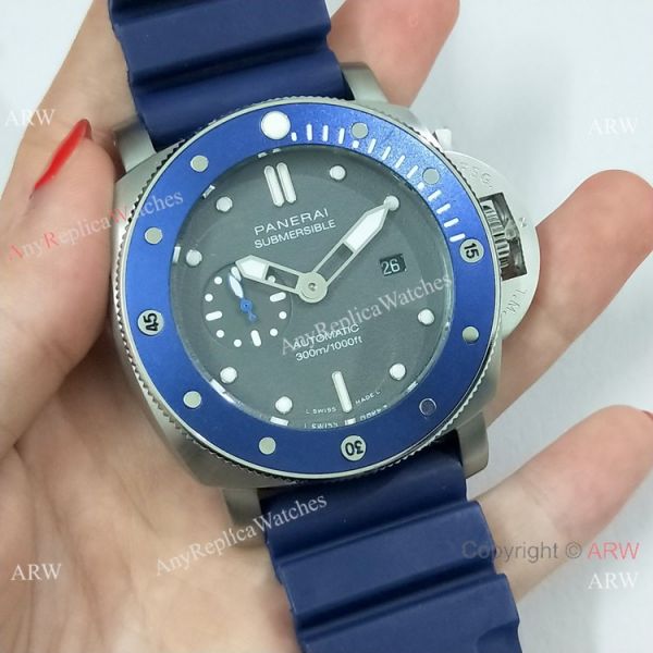 Panerai Submersible Rubber Strap SS Blue Bezel Pam 959 Watch Buy Replica Panerai Submersible Rubber Strap SS Blue Bezel Pam 959 Watch Buy Replica