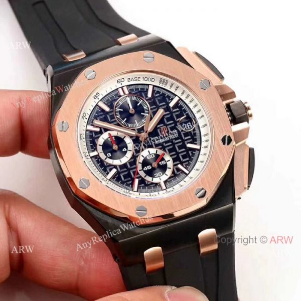 Audemars Piguet Royal Oak Offshore Replica Watch Black Case Rose Gold Bezel Audemars Piguet Royal Oak Offshore Replica Watch Black Case Rose Gold Bezel