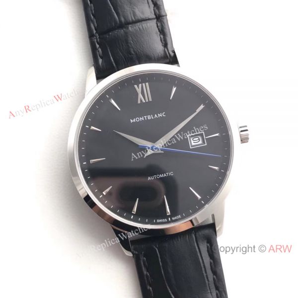 Montblanc Meisterstuck Black Face Black Leather Mont Blanc Knock off Watch Montblanc Meisterstuck Black Face Black Leather Mont Blanc Knock off Watch