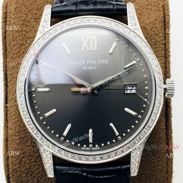 Super Clone Patek Philippe Calatrava PFF V2 Cal 9015 Watch Diamond Bezel Rhodium Dial Super Clone Patek Philippe Calatrava PFF V2 Cal 9015 Watch Diamond Bezel Rhodium Dial