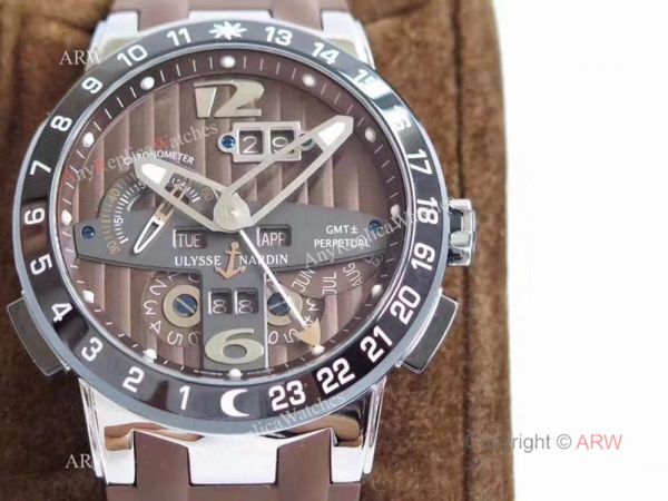 Swiss Grade Fake Ulysse Nardin El Toro SS Brown Dial Watch Swiss Grade Fake Ulysse Nardin El Toro SS Brown Dial Watch