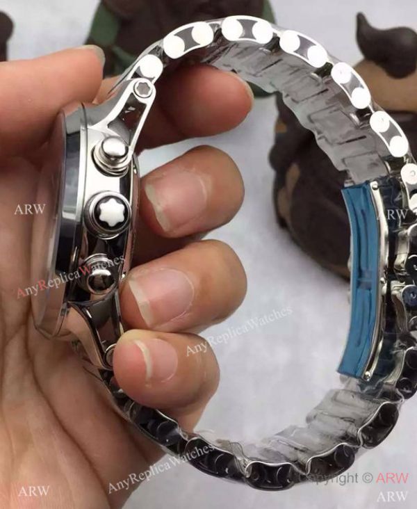 Swiss Grade Replica Montblanc Timewalker Chronograph Watch SS Black Dial Swiss Grade Replica Montblanc Timewalker Chronograph Watch SS Black Dial