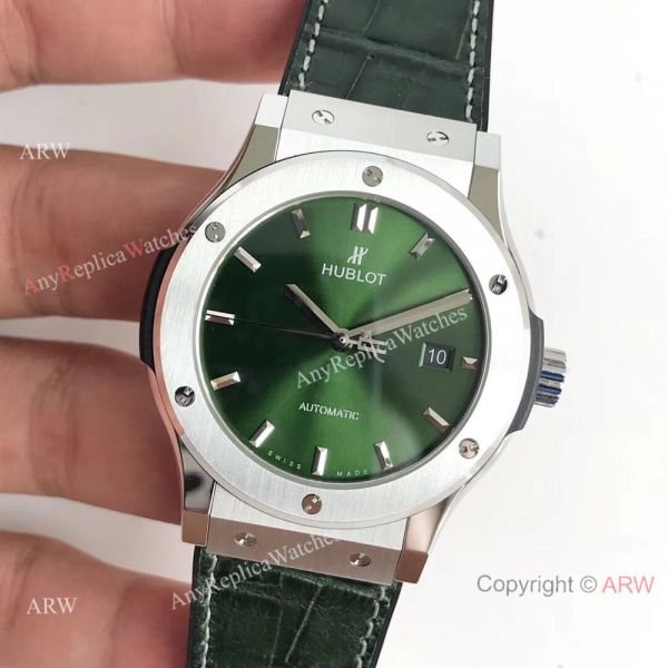 Replica Swiss Hublot Classic Fusion Titanium Watch Green Dial Replica Swiss Hublot Classic Fusion Titanium Watch Green Dial