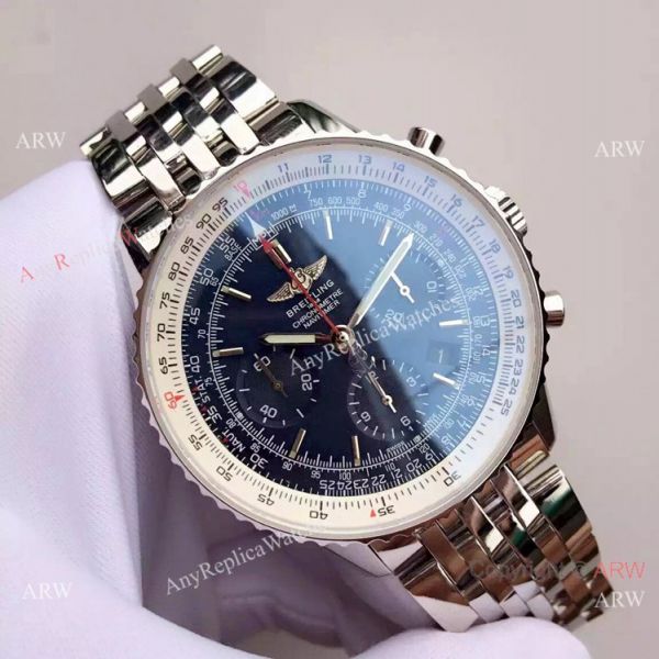 JF Best Replica Breitling Navitimer 01 43mm Watch Stainless Steel Black Face JF Best Replica Breitling Navitimer 01 43mm Watch Stainless Steel Black Face