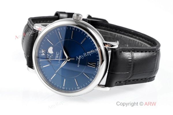 Swiss Replica IWC Portofino Blue Dial Moonphase Watch IWS Factory Swiss Replica IWC Portofino Blue Dial Moonphase Watch IWS Factory