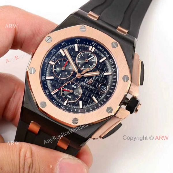 Japan Grade Audemars Piguet Royal Oak Offshore Replica Wristwatch Rose Gold Black Rubber Japan Grade Audemars Piguet Royal Oak Offshore Replica Wristwatch Rose Gold Black Rubber