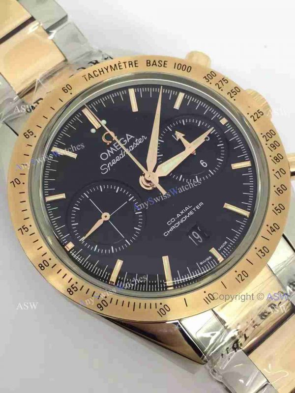 Swiss Replica Omega Speedmaster Watch 2-Tone Rose Gold Black Dial Swiss Replica Omega Speedmaster Watch 2-Tone Rose Gold Black Dial