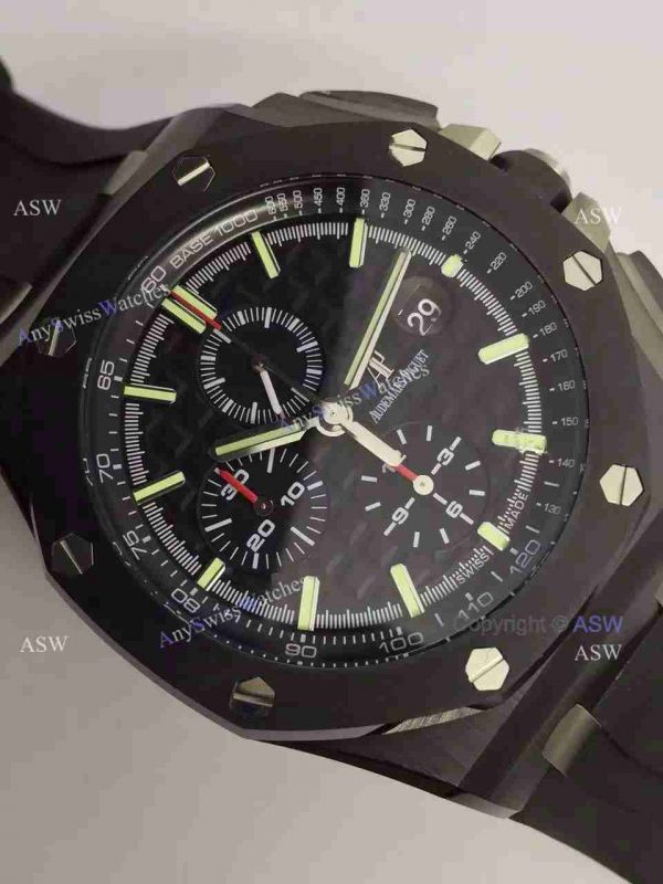 Fake Audemars Piguet Watch Swiss 3126 Black The carbon fiber Black Rubber Fake Audemars Piguet Watch Swiss 3126 Black The carbon fiber Black Rubber