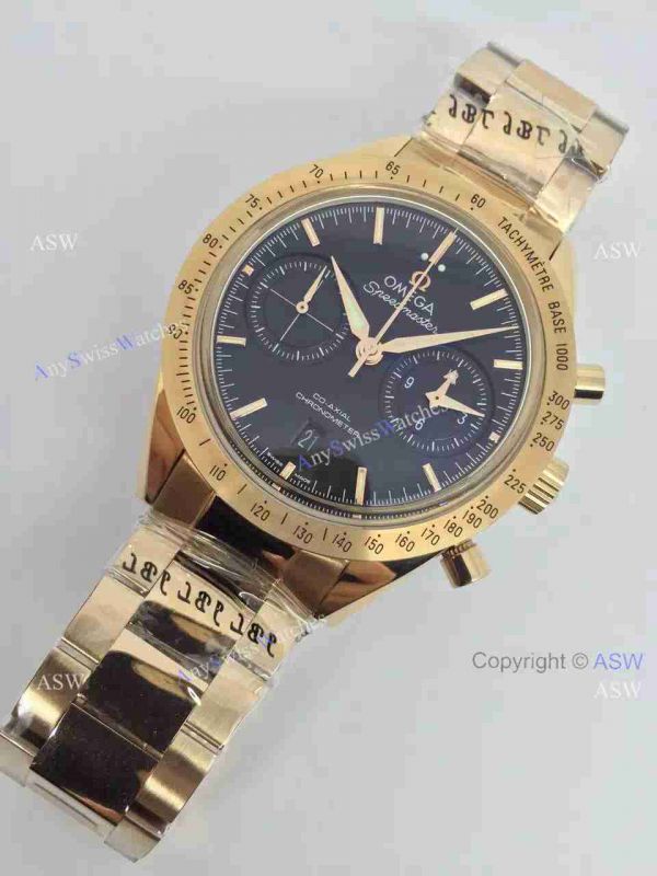 (OM)Copy Swiss Omega Speedmaster Chronograph 9301 Watch All Gold Black (OM)Copy Swiss Omega Speedmaster Chronograph 9301 Watch All Gold Black