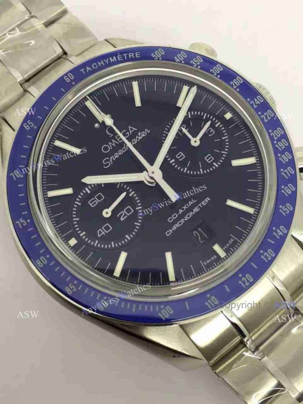 Copy Swiss Omega Speedmaster Watch SS Blue Chronograph 9300 Copy Swiss Omega Speedmaster Watch SS Blue Chronograph 9300