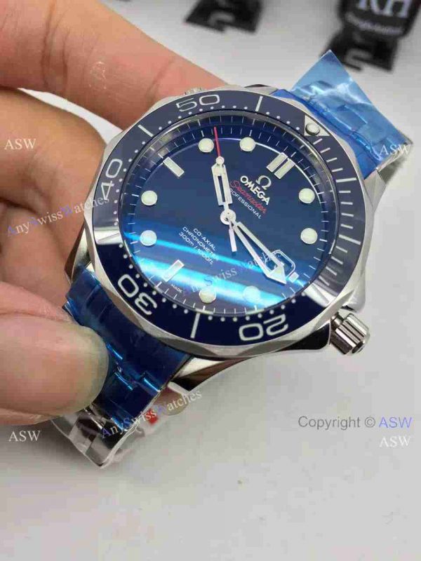 Grade 1A Omega Replica Watches James Bond Blue Ceramic Blue Dial Grade 1A Omega Replica Watches James Bond Blue Ceramic Blue Dial