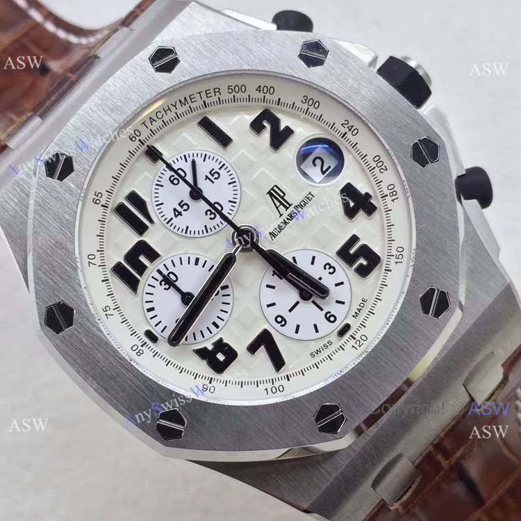Replica Audemars Piguet Swiss Replica Chronograph watch SS White Replica Audemars Piguet Swiss Replica Chronograph watch SS White
