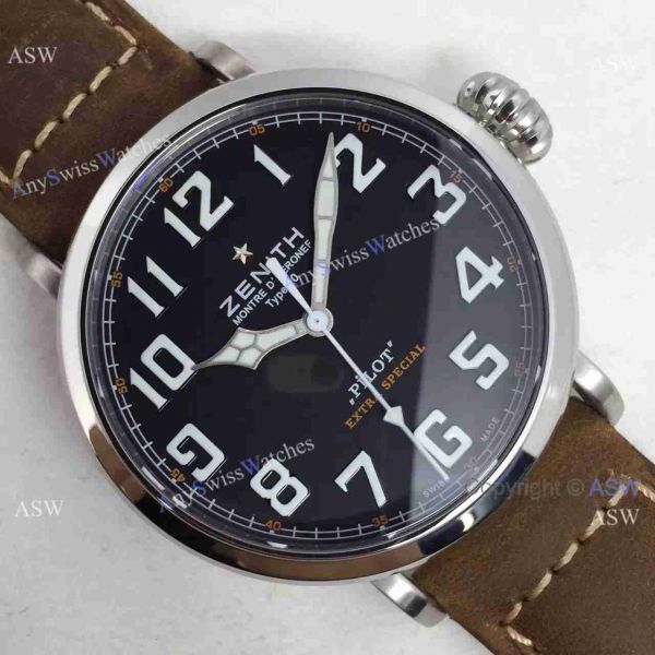 Swiss Knockoff Zenith Pilot Watch Brown Leather Swiss Knockoff Zenith Pilot Watch Brown Leather